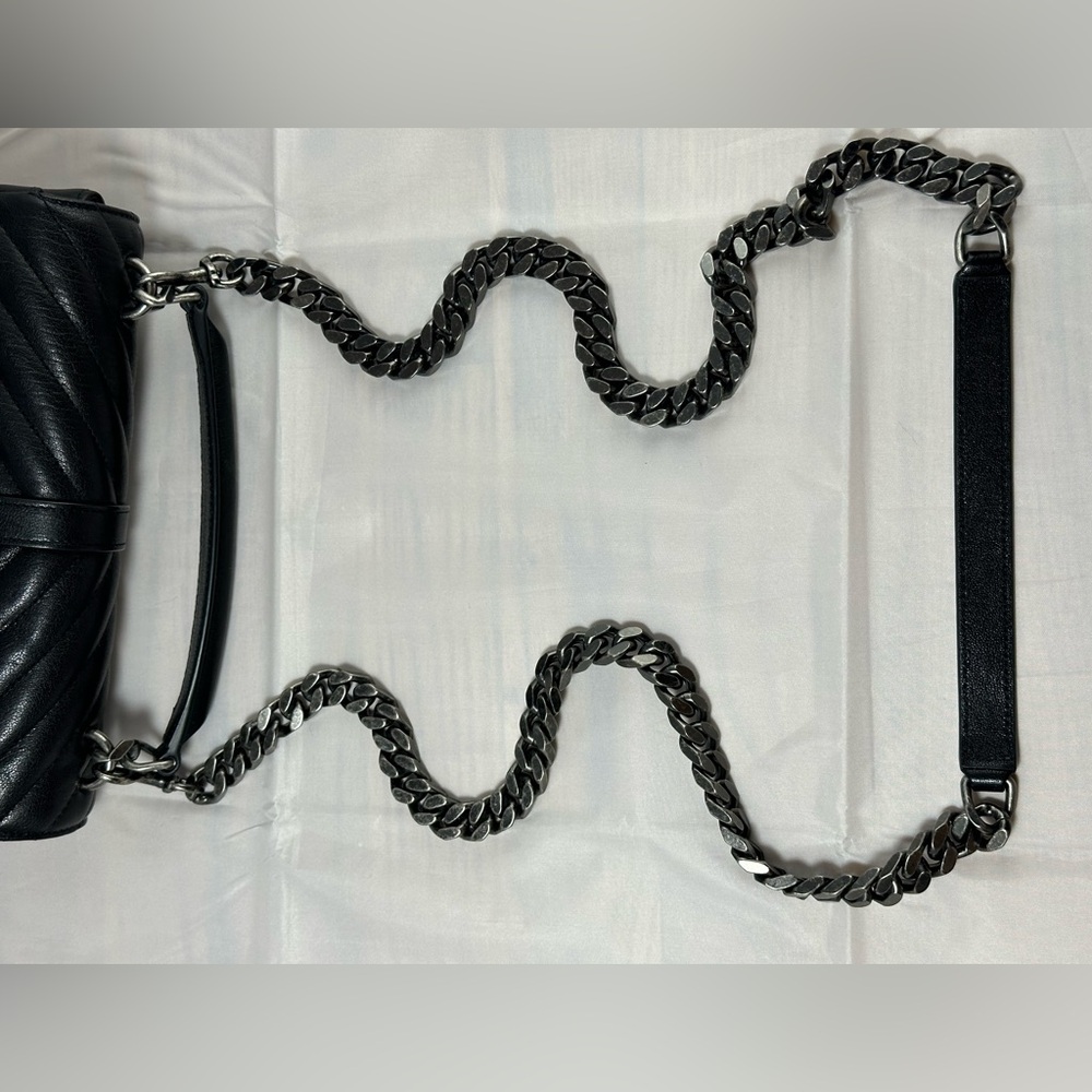 YSL College Medium Black in Quilted Leather Silver Hardware Used - Picture 14 of 16